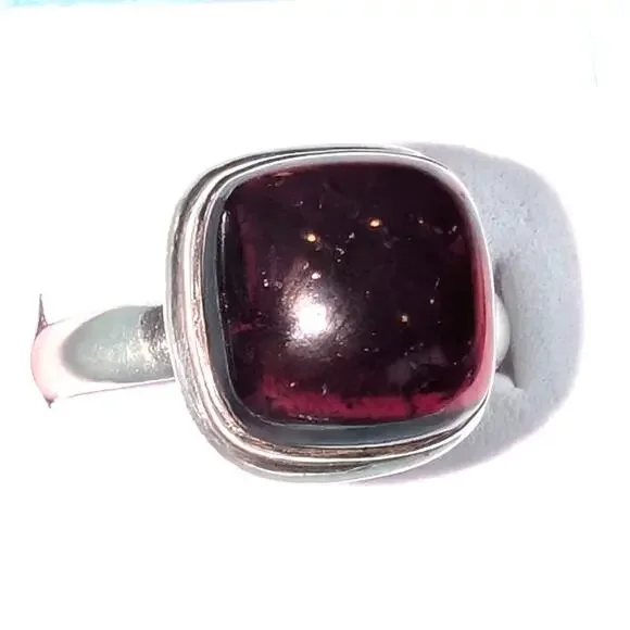 Vintage Sterling Silver Natural Amethyst Ring Size 10 Square - Picture 6 of 12